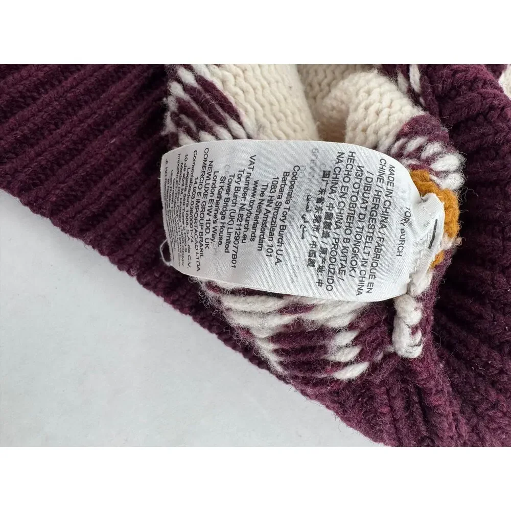 Tory Burch Fair Isle Wool Sweater XS Nordic Ski Pullover Preppy Quiet Luxury
